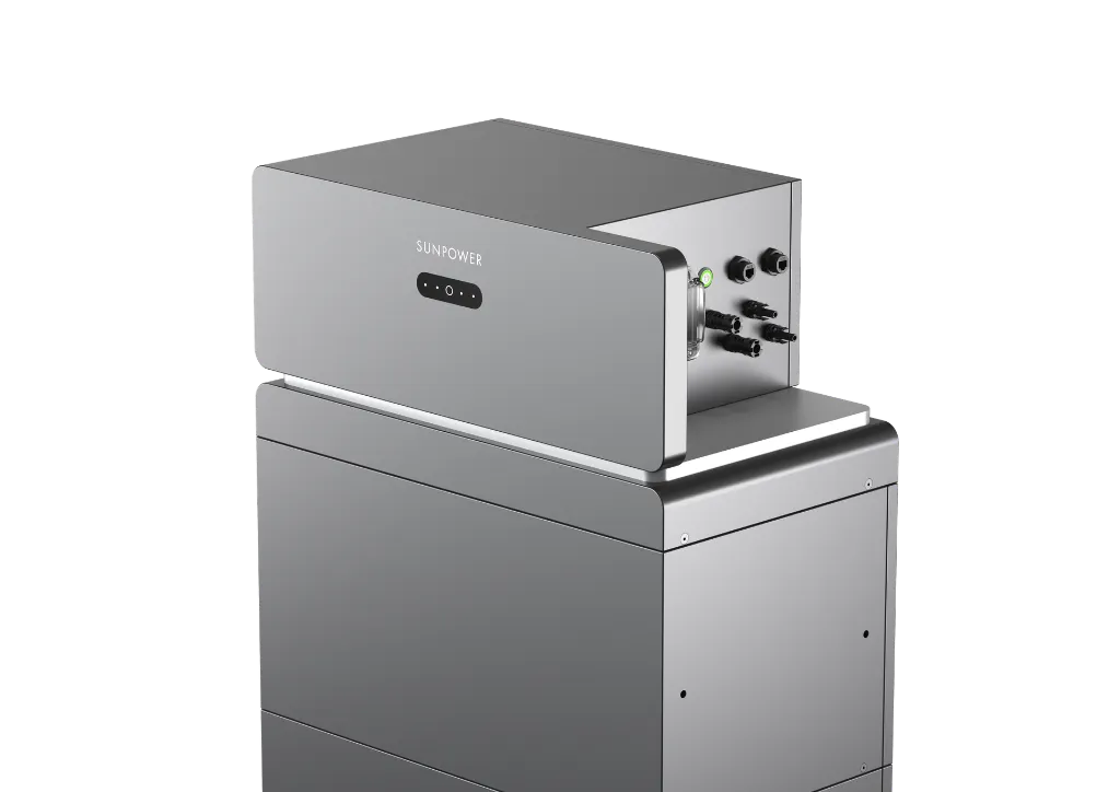 SunPower energy storage Battery unit volcano grey left open cover.webp