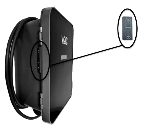 Cargador V2C Trydan botones de navegación.webp