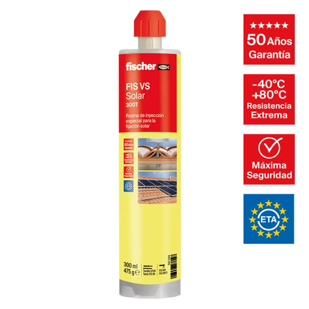 Anclaje químico fischer FIS VS Solar 300T
